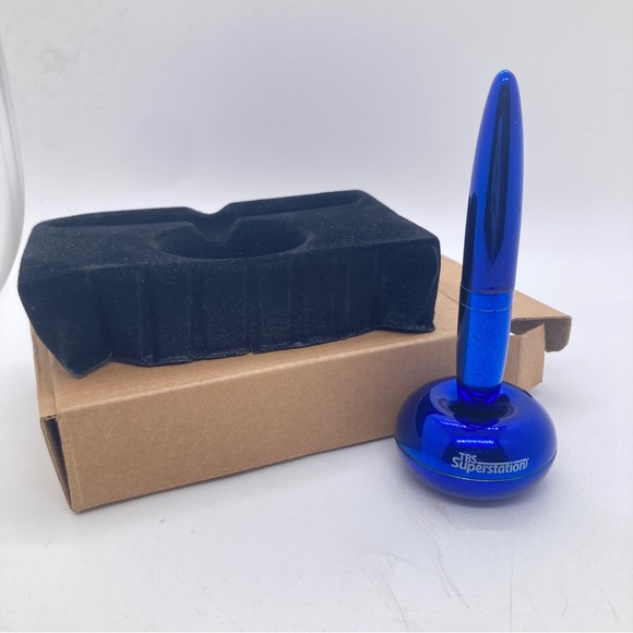 TBS Superstation Magnetic Floating Pen Promotional Item Blue Metal - Picture 1 of 7